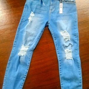 William Rast jeans size 31 distressed skinny jeans light wash NWT